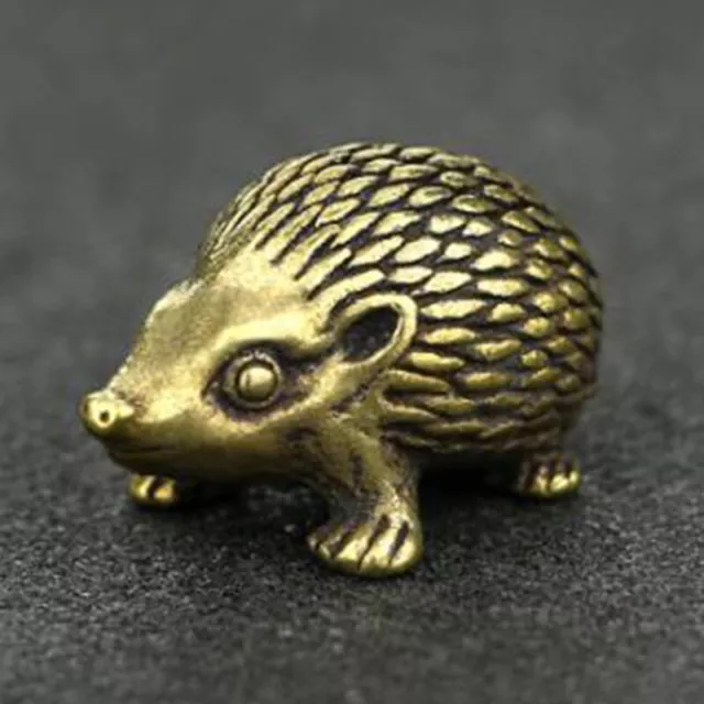 Vintage Brass Hedgehog Sculpture Antique Animal Doll Figurine Home Decoration