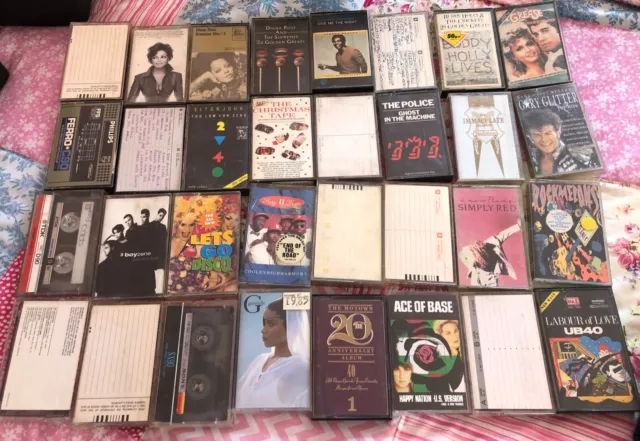Job Lot Bundle - 33 x Cassette Tapes - 80s 90s mixed retro