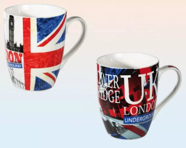 London 2 Porzellan Kaffeetassen,2 Coffee Mug,Great Britain,Big Ben