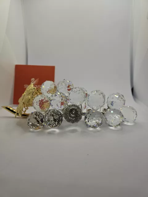 SWAROVSKI SILVER CRYSTAL Ornament - Bunch of Grapes & Gold Leaves ...
