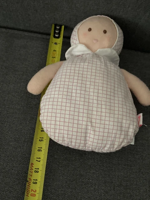 Doudou petite poupée Joséphine JACADI carreaux rose hochet 6