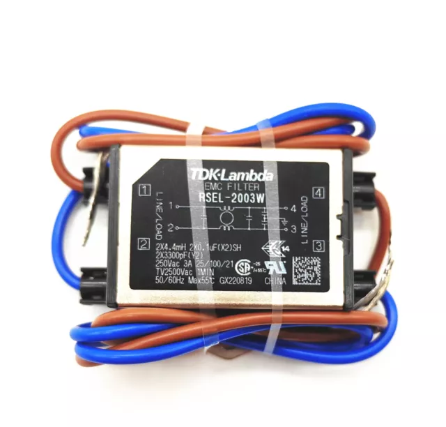 1PC New TDK Lambda RSEL-2003W 250VAC3A Wire Type Single-phase Power Noise Filter