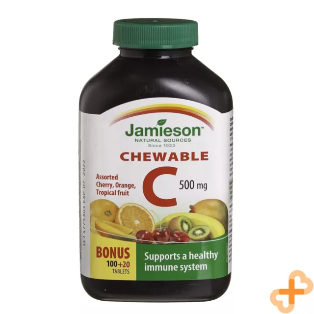 Jamieson Chewable Vitamin C 500mg N120 Immune Support Tablets Orange Flavor