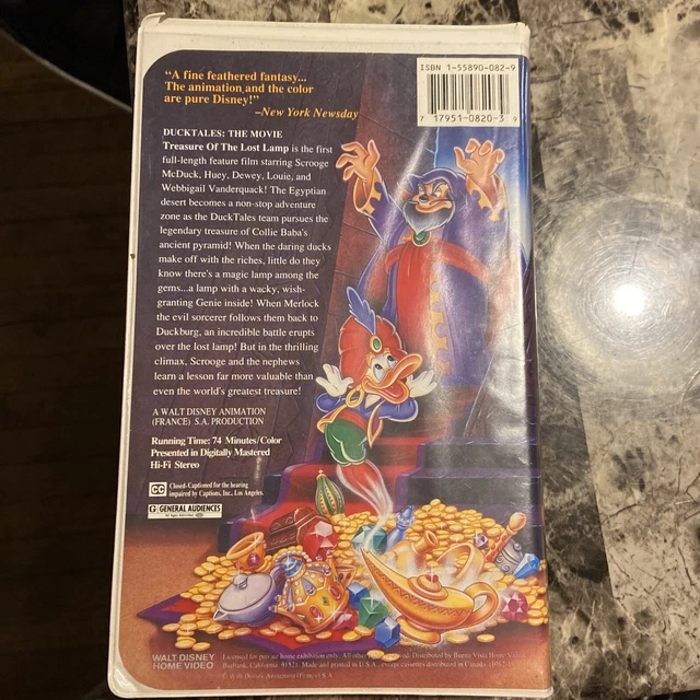 WALT DISNEY DUCKTALES The Movie: Treasure of the Lost Lamp (VHS, 1991 ...