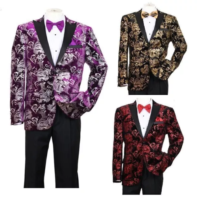 Men's Formal Tuxedo Blazer/Jacket Metallic Sequin Shawl Collar Jacket 818