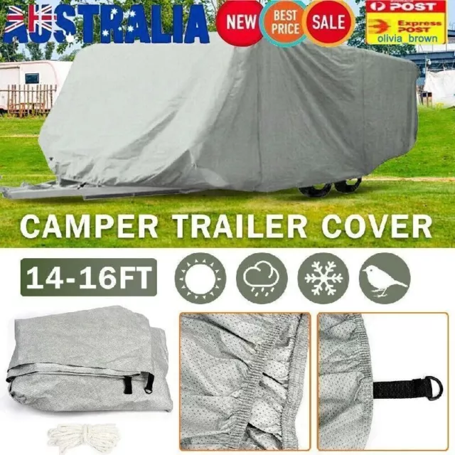 Explore Camper Trailer Cover 14-16 ft/4.3-4.7m Jayco Swan Free Chocks Caravan RV