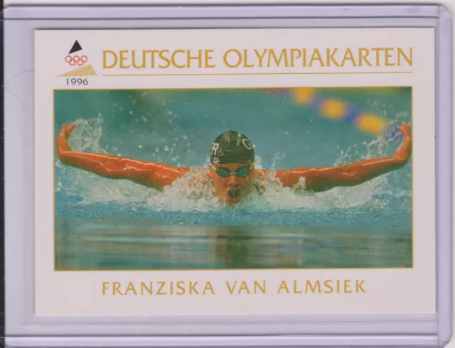 1996 Deutsche Olympiakarten ~ Franziska Van Almsiek Olympic Card #14 ~ Swimming