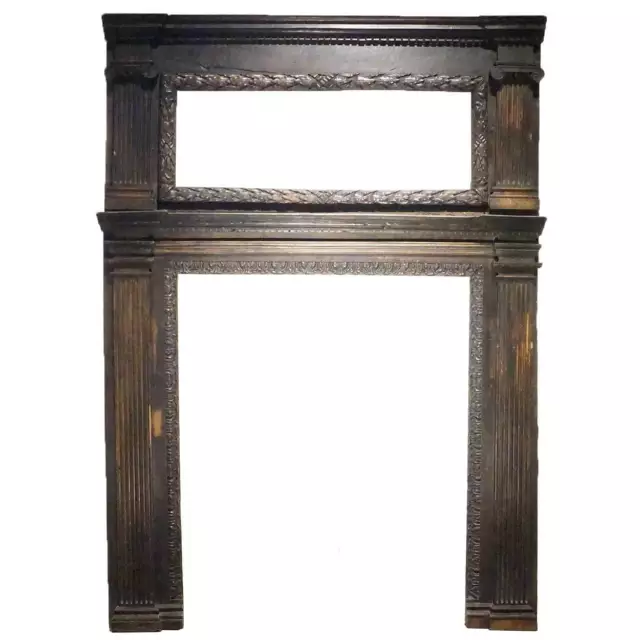 16th Century Antique Rare European Renaissance Period Walnut Fireplace Surround