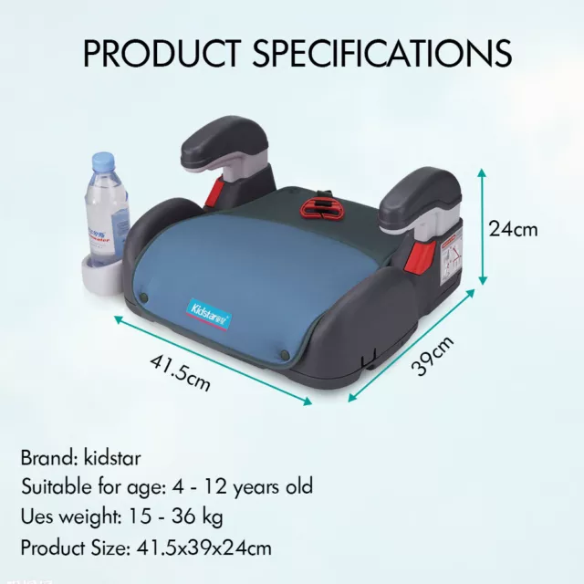 Car Booster Seat Safety Sturdy Chair Cushion Pad For Toddler Children Child Kids 3