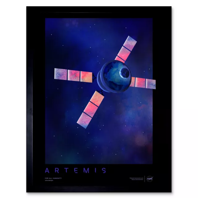 NASA Artemis Moon Mission Courageous Travel Poster Framed Wall Art Print 12x16