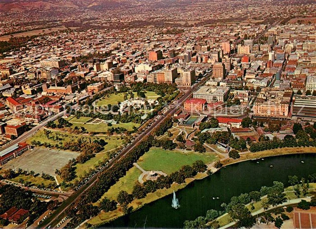 73716327 Adelaide from the air with the Torrens Lake and Government House Adelai