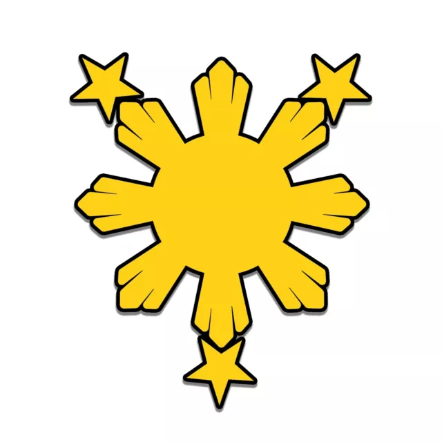 Philippines Flag Sun Stars Yellow JDM Vinyl Decal Sticker Filipino Pride Car