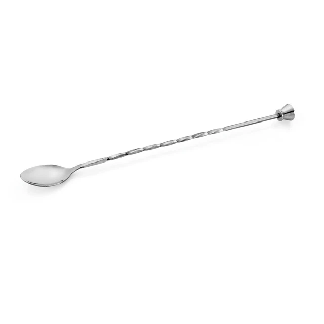 Barlöffel mit Stößel, CNS, gedreht, 28,5 cm Länge