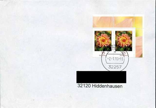 431107) DS Blumen MeF 35 C Dahlie (2, Bogen), neues Porto 2.1.15