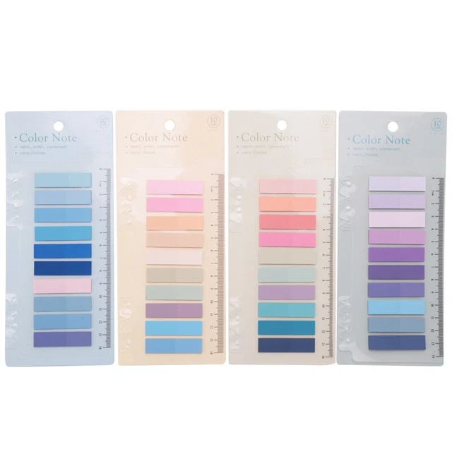 800 Pcs Sticky Index Tabs, 4 Sheets Morandi Strip Index Tabs, Writable Page Sth