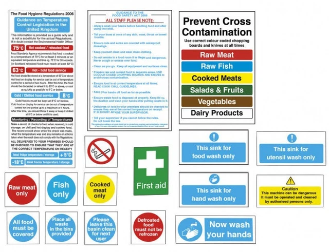 Kitchen Safety Signs Catering Self Adhesive Food Hygiene Notices Pack - View #10