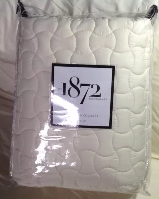 Bloomingdale's 1872 Panthera Coverlet Quilted Full/Queen IVORY Retail $355.00