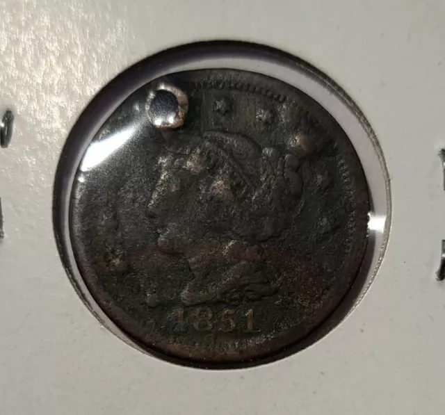 USA 1851 Braided Hair Large Cent