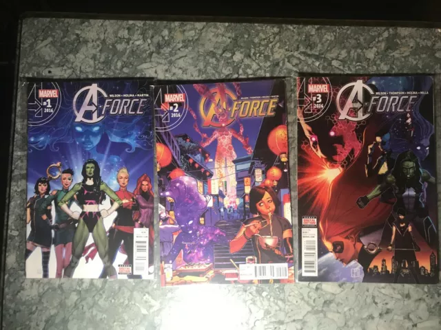 A-Force vol. 2 #'s1 2 & 3 2016 High Grade 8.0/8.5 Marvel Comic Book Set B13-28