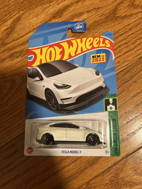 2023 HOT WHEELS Tesla Model Y White 37 250 HW Green Speed 3 99 