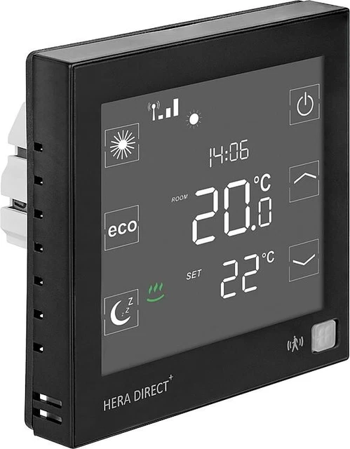 Blossom-ic Funk-Raumthermostat Hera Direkt+ 230V Schwarz