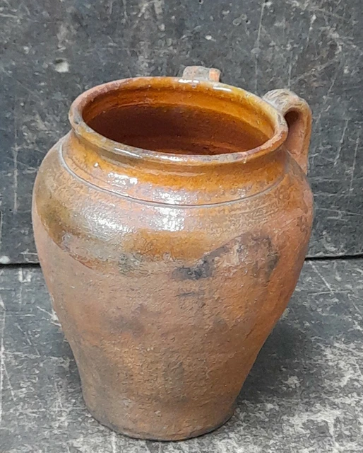 Brocca Schizzata Grigia H. 19 cm Fondo Terracotta