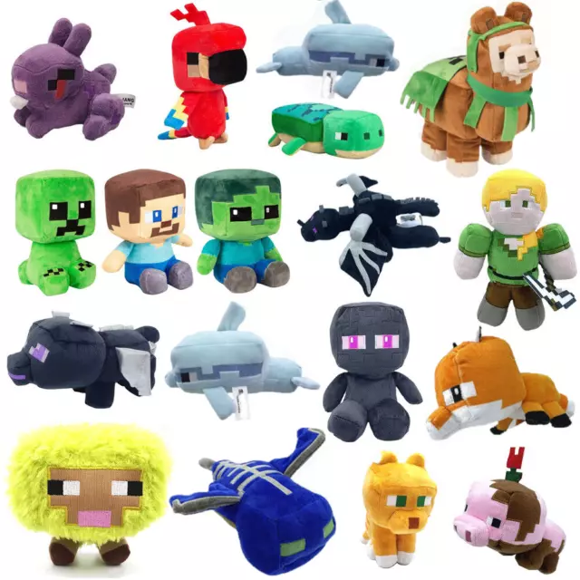 🔴 Minecraft Mobs Stuffed Plush Kids Toys Gift Soft Plushie Dolls Creeper Zombie