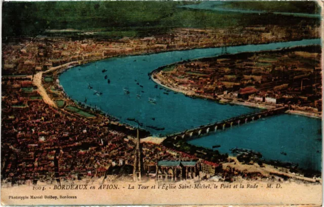 CPA AK BORDEAUX en Avion - La Tour et l'Église St-MICHEL le Port (655590)