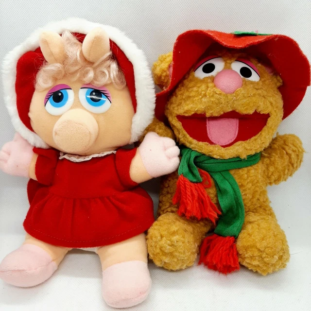 Muppet Babies Vintage Plush 2 Count Fozzie Bear Miss Piggy 1987