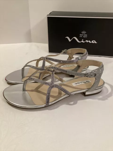 Nina Women's Kyerra-Ny Dress Sandal, Silver 3