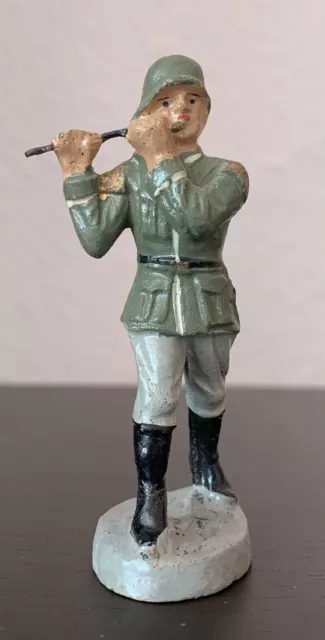 Wehrmacht / Reichswehr Soldat mit Querflöte im Marsch Musikkorps Masse Figur RAR
