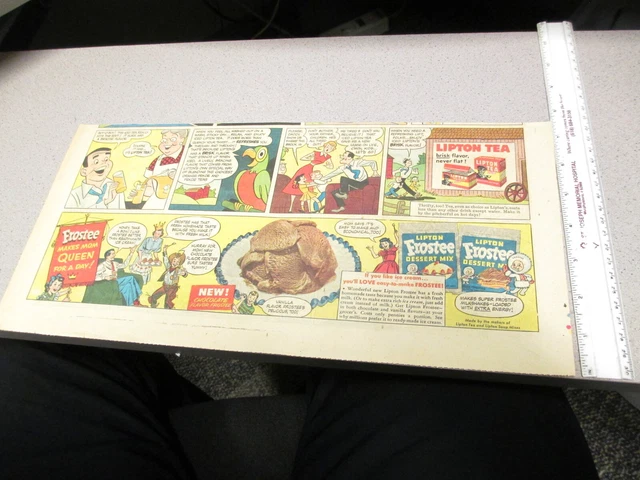 newspaper ad vintage 1950s LIPTON ice cream Frostee dessert ice tea