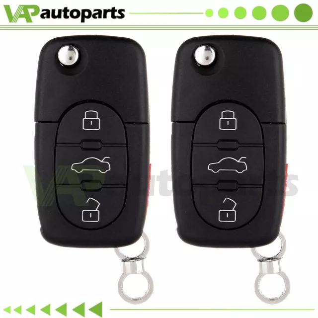 2 for 2000 2001 2002 2003 2004 Audi TT Remote Key Fob Shell Cover 4D0837231E