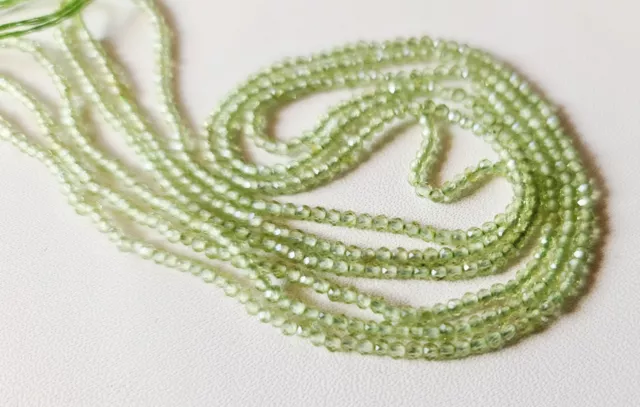 2.5 MM Péridot Facettes Rondelles Naturel Péridot Perles pour Collier Péridot