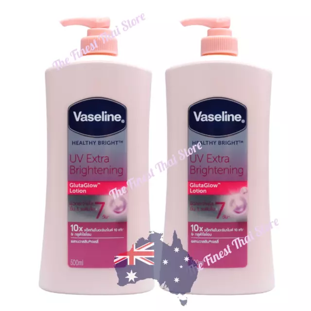 Vaseline UV Extra Brightening Lotion Healthy Bright Body Lotion [ 500ml x 2 ]