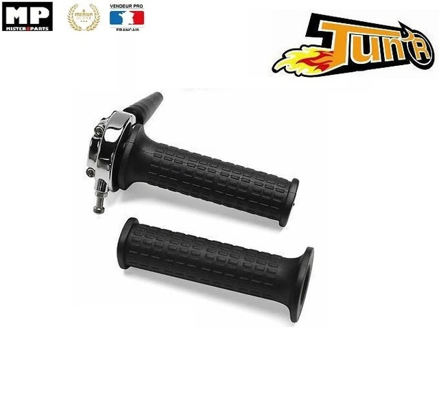 Poignée de Gaz UNIVERSEL à Tirage Rapide type "Domino" Chrome scooter cyclo moto