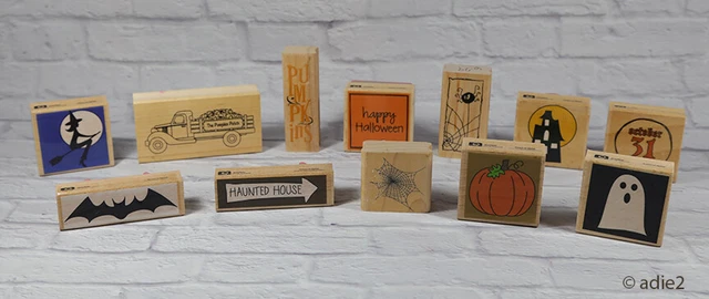 Lot of 12 Halloween Rubber Stamps, Stampendous! Great Impressions, Studio G