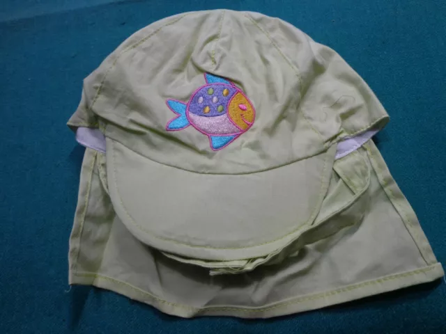 Stephan Baby 605055 Flaphat Go Fish Girl Toddler Sun Cap 12 - 14 Mo.