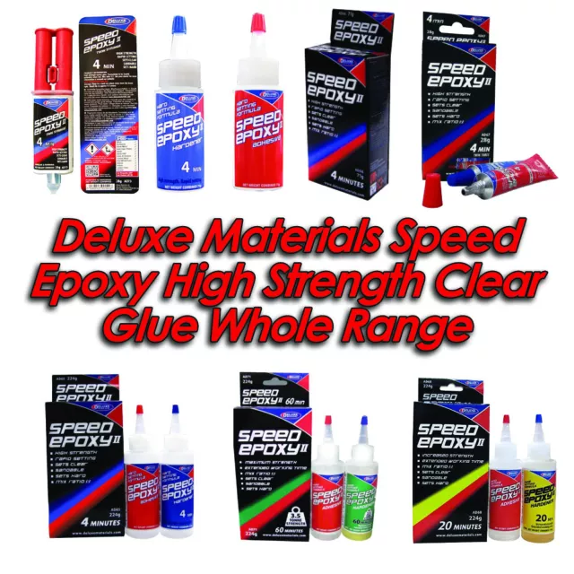 Deluxe Materials Speed Epoxy High Strength Clear Glue Range for RC Model & Balsa