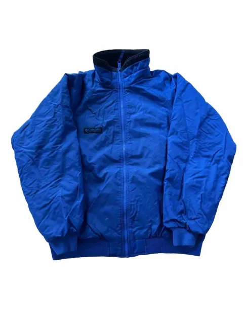 Columbia Jacket S Vintage 80s 90s Fleece Lined Ski Full Zip Bright Blue
