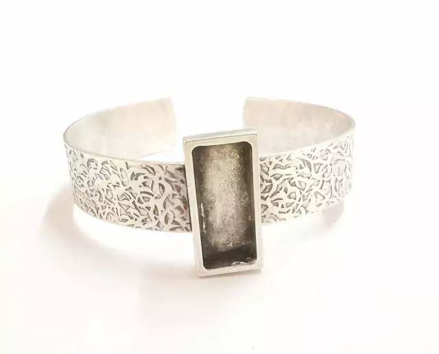 Bracelet Blank Resin Cuff Dry Flower inlay Blank Bezel Glass Cabochon G19869