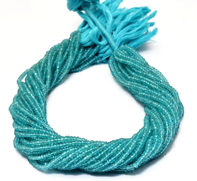 Naturel AAA Sky Apatite Gemme Rondelle Perles Facettées 3mm-4mm 33cm Strand