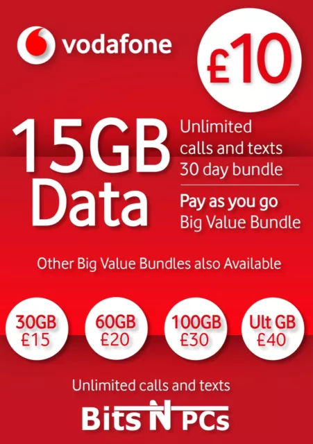 Vodafone Pay As You Go - Includes Standard, Micro & Nano Triple SIM Card