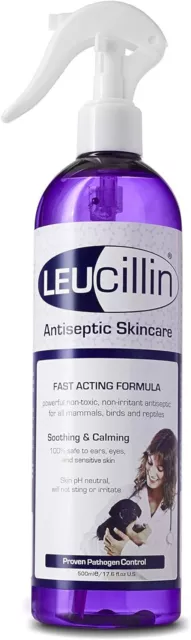 500ml Leucillin Natural Antiseptic Spray Antibacterial Dogs Cats Itchy Skin Car