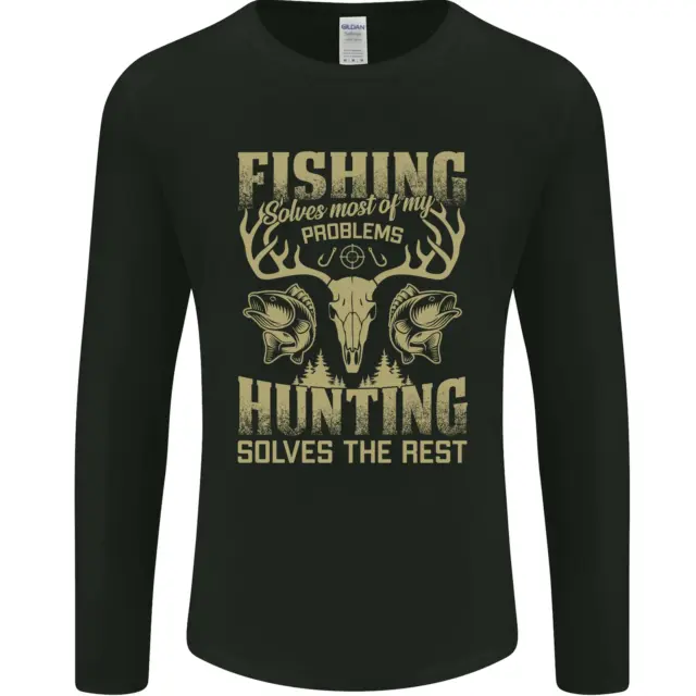 T-shirt a maniche lunghe divertente da uomo Fisherman Hunter