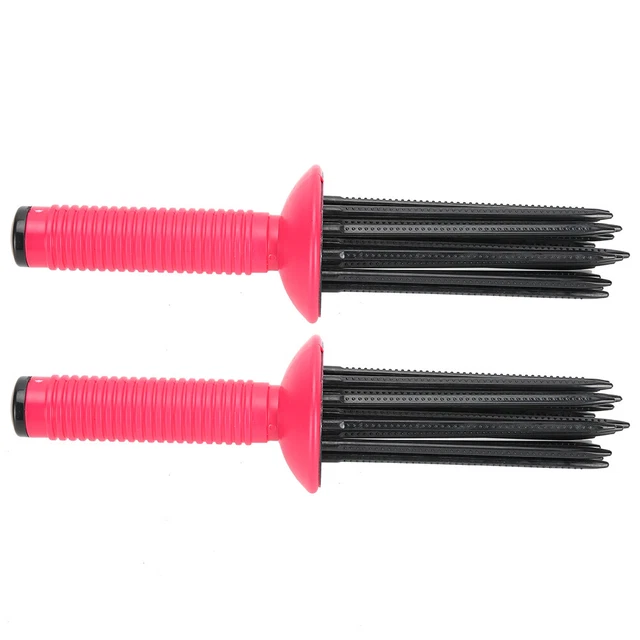 (17 Comb Teeth)2pcs Hair Fluffy Curling Roll Comb AntiSlip Curling Wand UTS