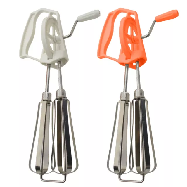 Manual Hand Mixer Stainless Steel Hand Crank Whip Whisk Kitchen Cooking Tools