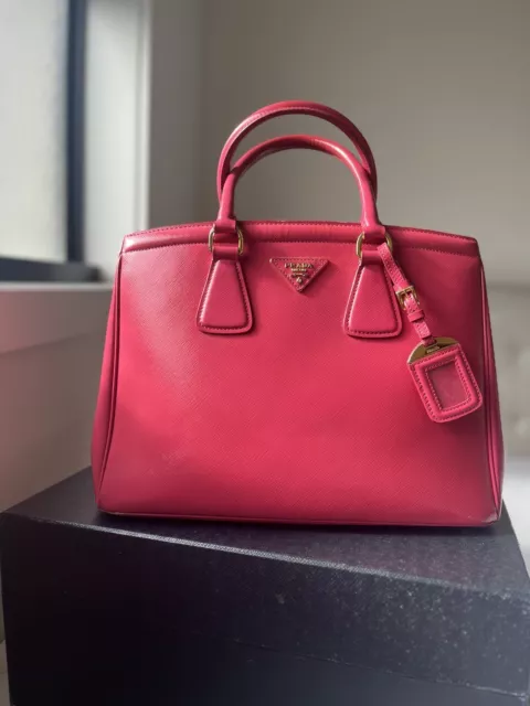 Prada Saffiano Parabole Tote Bag, Red (Fuoco)