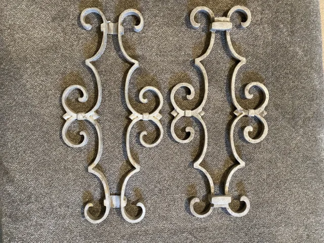 Set Of 2 Rustic Lightweight Metal Wall Hanging - Silver/white Finish - Stunning