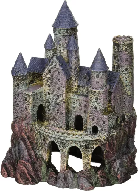 Penn-Plax Wizard’s Castle Aquarium Decoration Hand Painted With Realistic